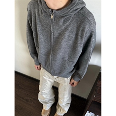 春秋新款连帽针织衫卫衣男纯色简约拉链拼接百搭外套M5339，男装针织衫/毛衣，星座1116A（原606A-3）