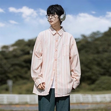 F672P38情侣衬衣外套男女春秋季美式复古宽松休闲慵懒风痞，男装衬衫，星座512-6