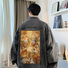 直播品质美式高街扎染印花复古水洗牛仔衣潮流夹克外套NZ17特65，男装夹克，电商A486
