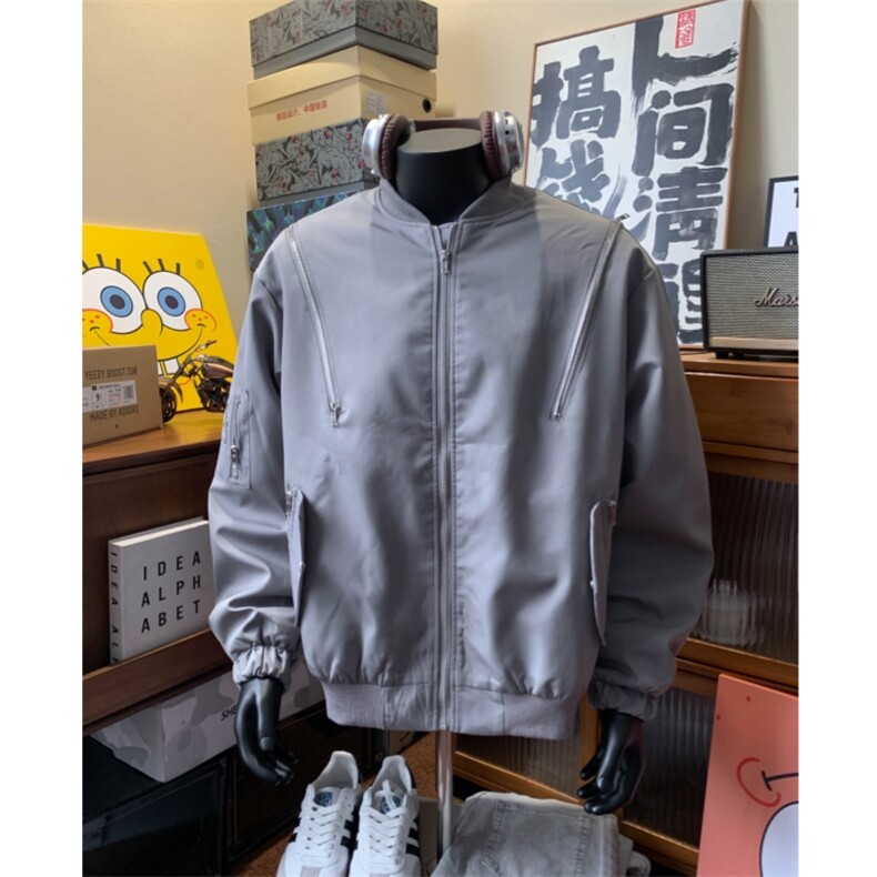 【现货】灰色拉链棉服自制图片