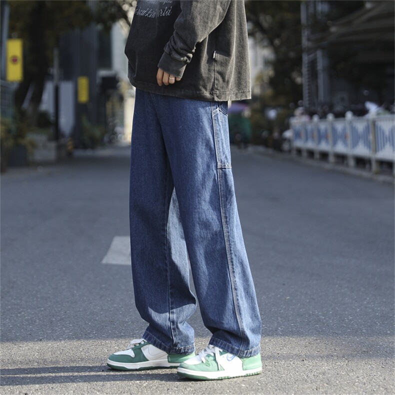 秋季日系宽松直筒牛仔裤男潮牌宽松休闲长裤N0921-P40,男装牛仔裤,星座308B-1