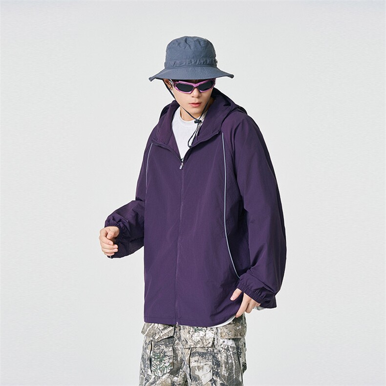 UPF50+有报告凉感轻薄透气宽松大码潮流防晒服DQC657-P48，男装防晒衣，电商B306