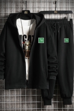 TK6058-P85开衫连帽卫衣套装男运动套装两件套网格挂拍，男装卫衣，电商A040A