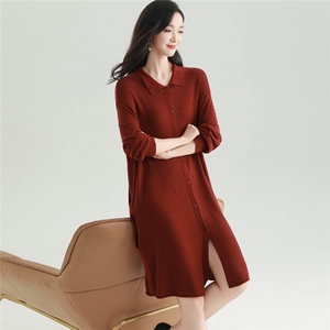 2025秋冬百搭时尚简约polo领长袖针织衫，女装针织衫/毛衣，雅之冉羊绒