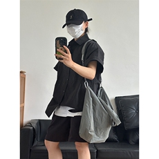 夏季新款速干短袖刺绣衬衫潮流港风宽松百搭男半袖CS285-P35，男装T恤，星座301C-5