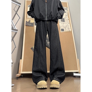 B221美式ins高街设计感宽松直筒原色牛仔裤LK25593-特P45控78图片