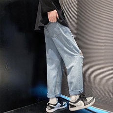k701-p48-控68M-5XL美式高阶黄泥拉链宽松大码牛仔裤cityboy，男装牛仔裤，星座116