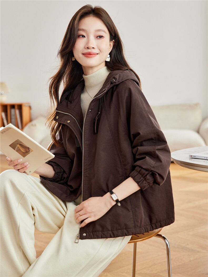 时尚连帽加绒保暖派克服外套女2025秋冬新款宽松显瘦休闲百搭棉服,女装派克服,木子恋