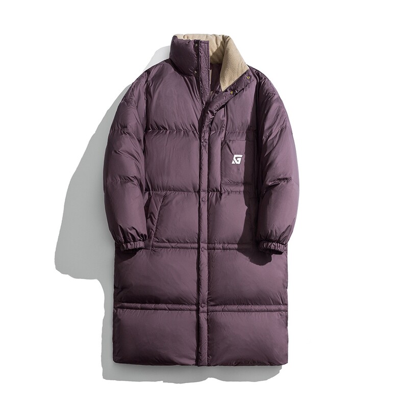 1白底美式复古潮牌中长款大码M-5XL过膝羽绒服男77930P258控378，男装羽绒服，星座226-2