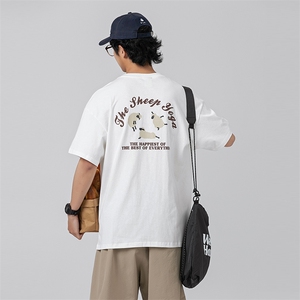 外27-2GANYOU日系240g 跑量款 基础后背印花T恤TX62-P38，男装T恤，新杭派外27-2