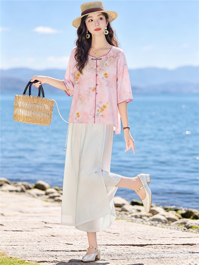 2026年夏季新品新中式重工刺绣优雅两件套女,女装套装/套裙,依路服饰