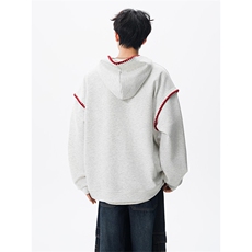 WY10155-特P48控88新款连帽贝壳绣花麦穗提花大码男宽松情侣卫衣，男装卫衣，电商A059