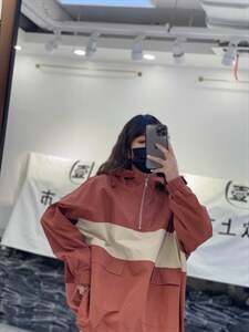 拼色套头风衣图片