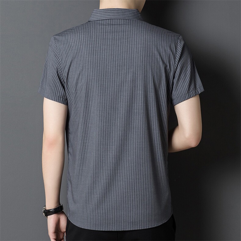 APc22221303钱塘2020-3夏季新款条纹时尚休闲短袖精品衬衫P80,男装衬衫,钱塘207-3