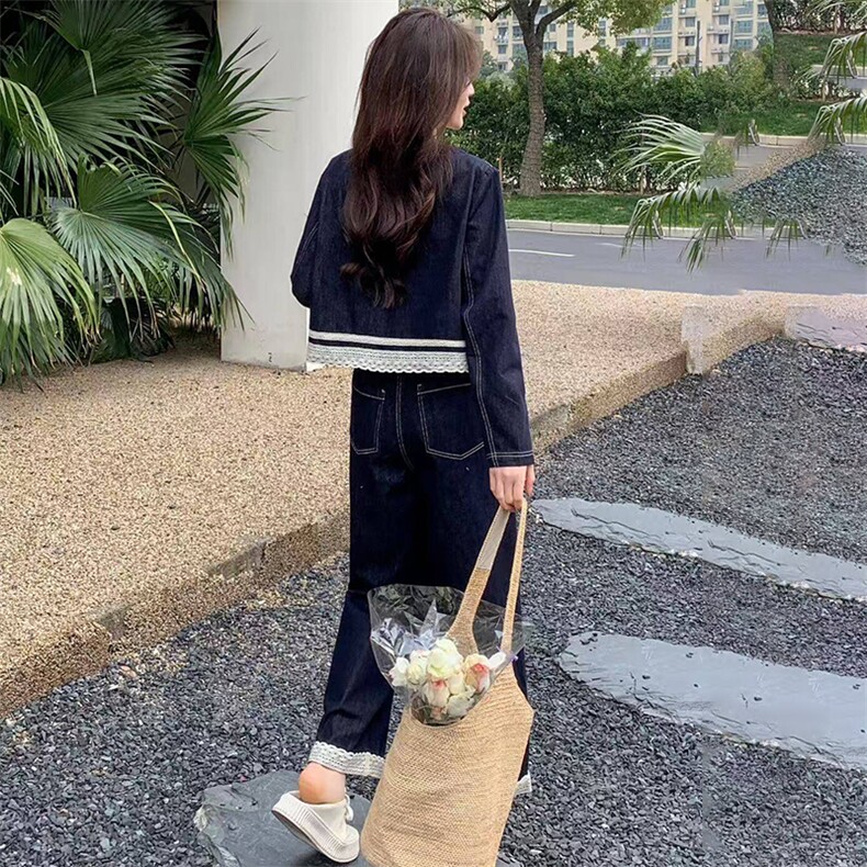 2025春新款优雅气质法式休闲长裤两件套装,女装套装/套裙,超帛