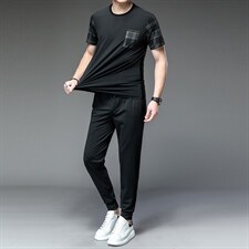 夏天男士休闲套装男夏季运动套装男衣服运动服套装男装短袖套装，男装休闲套装，电商B212（原钱塘6029）