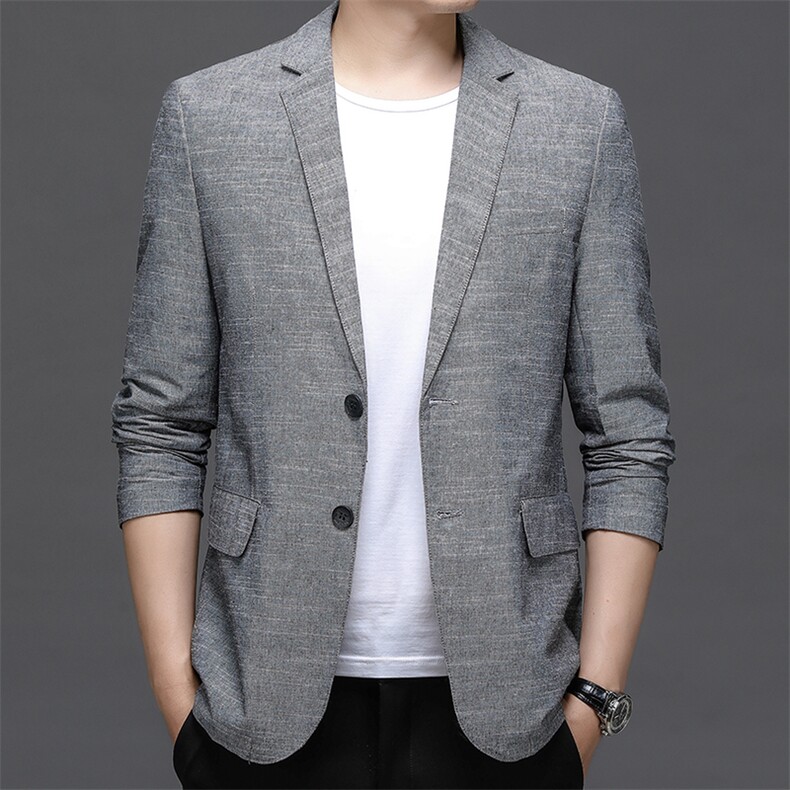 秋季新款西装男西服简约外套西服商务休闲小西装单西图片