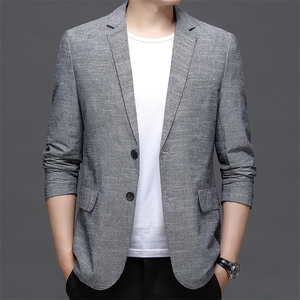 秋季新款西装男西服简约外套西服商务休闲小西装单西图片