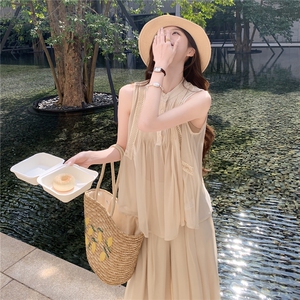 超仙时尚阔腿裤套装女2026夏季新款洋气减龄显瘦绝美巨好看三件套图片