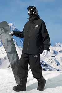 连帽防水防风滑雪服男女户外单板中性风套装HF66+K1077J加绒-P240图片