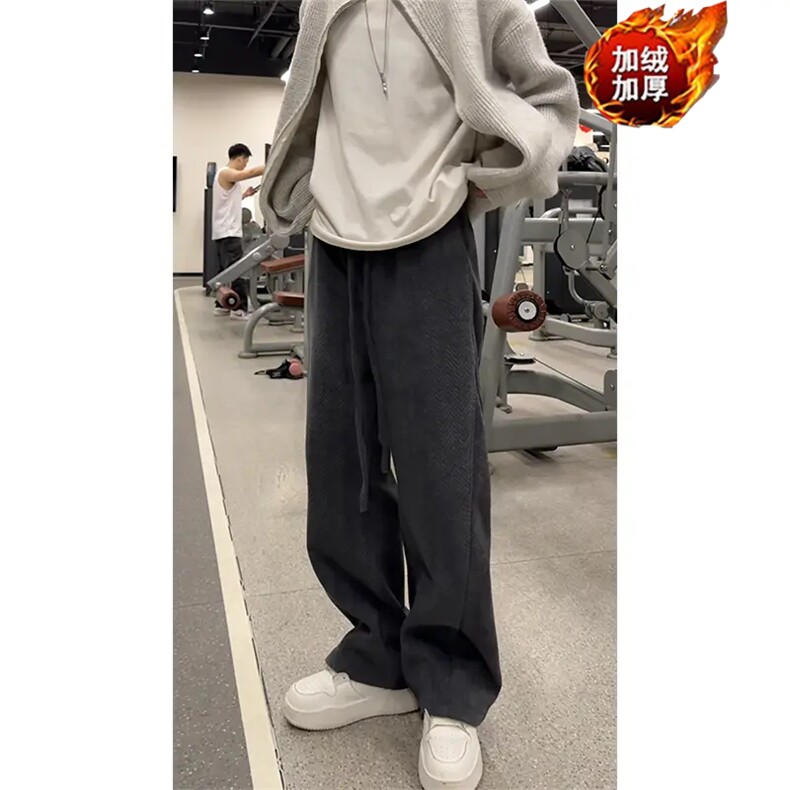 加绒加厚冬款男女休闲裤阔腿宽松长裤HK085P60,男装卫衣,星座1013-1