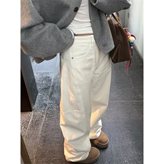 牛仔裤男女春秋新款小众显瘦高级感宽松直筒拖地弯刀裤FK09P57，男装牛仔裤，星座1013-5