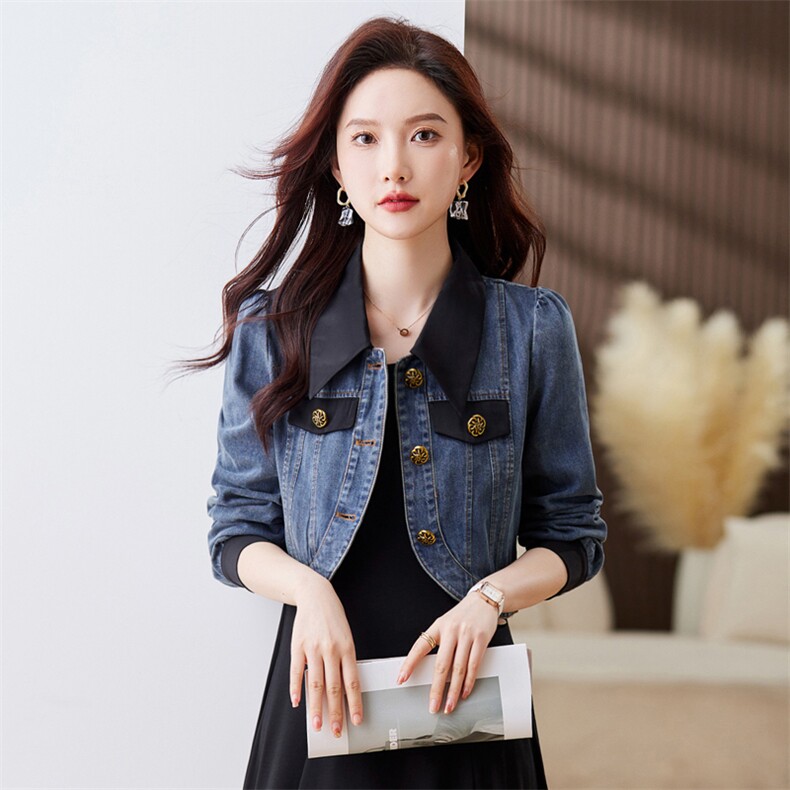 早春一整套穿搭小香风短外套配背带连衣裙女2025高级感，女装牛仔外套，美沁