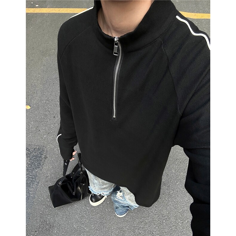 冬季男装2026新款打底衫半高领拉链秋装内搭长袖T恤卫衣S362-P48,男装T恤,电商A233-1