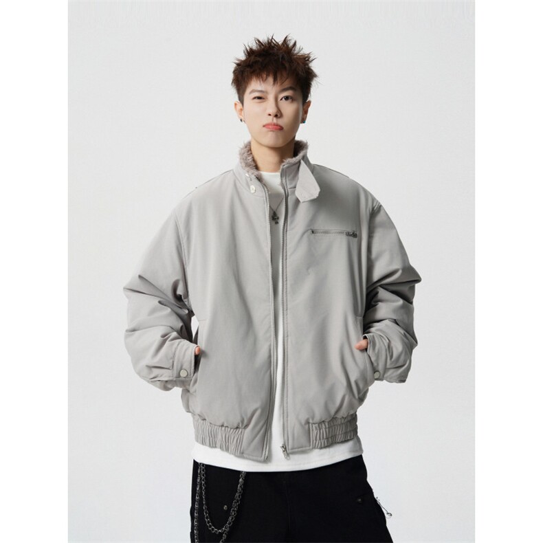 1506-1/MS60621/P92潮牌工装立领棉服男女美式宽松保暖短款棉衣图片