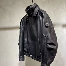 W9166-P85网图现货春季新款PU皮仿皮皮衣机车双层领外套上衣，男装皮衣，星座1608-2