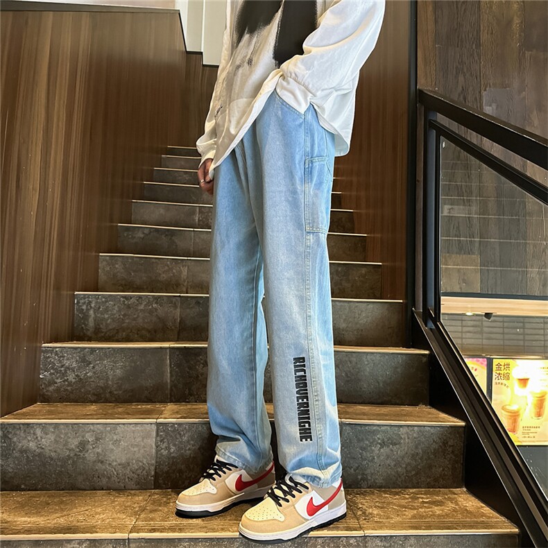 k1075-p48-控68  现货宽松拉链cleanfit牛仔裤马丁靴黑暗图片