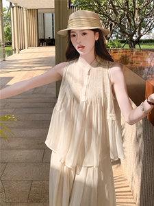 超仙时尚阔腿裤套装女2026夏季新款洋气减龄显瘦绝美巨好看三件套图片
