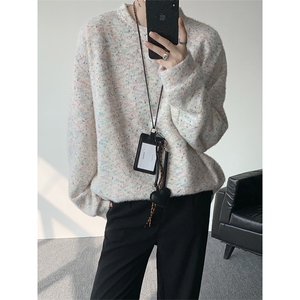 WY10156-特批40 控78 新款圆领简约套头宽松大码卫衣糯米衣服男图片