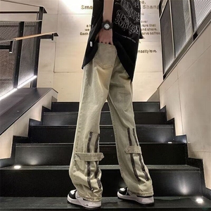 D306-P43牛仔裤男春夏季宽松直筒裤韩版潮流bf百搭拖地阔腿长裤子图片