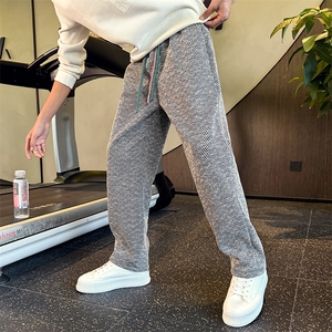 KK191-P58  阔腿休闲裤运动裤直筒宽松条纹高街男士弯刀裤图片