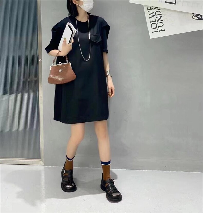 带标连衣裙，女装连衣裙，C&B