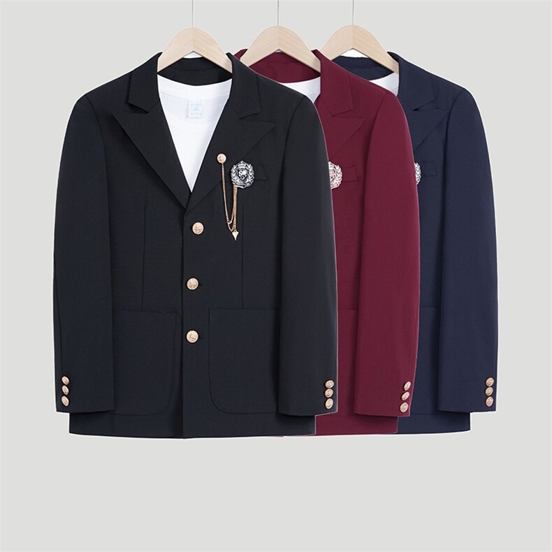 新款学院风dk制服男学生西服外套三粒扣jk西装班服潮W6620-P61，男装西服，星座412-3