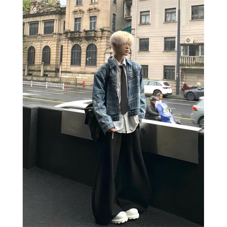 重磅小众水洗复古牛仔外套立体分割设计感廓形夹克JK11,男装夹克,星座1116A（原606A-3）
