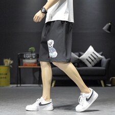 1港风休闲大码M-5XL运动5分裤原宿潮流五分裤男中裤7168P25控38，男装牛仔裤，星座226-2