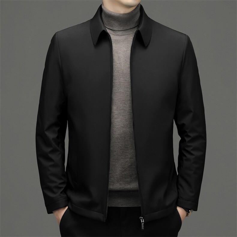 翻领羽绒服男冬季新款加厚保暖爸爸装上衣中年商务休闲外套男士,男装羽绒服,电商B212（原钱塘6029）