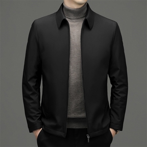 翻领羽绒服男冬季新款加厚保暖爸爸装上衣中年商务休闲外套男士图片