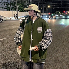 JK809P65港风拼接棒球服百搭休闲宽松夹克外套男，男装夹克，星座1204-3