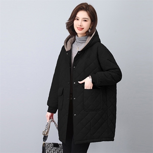 时尚保暖女士长款棉服 修身显瘦冬季外套 舒适百搭加厚棉衣图片