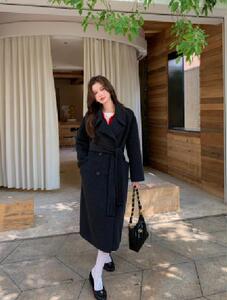 收腰毛呢外套女秋冬季长袖宽松高级感时尚百搭图片