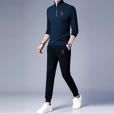 半拉链卫衣套装男运动服装春秋季新款衣服中年商务休闲装两件套，男装休闲套装，电商B212（原钱塘6029）