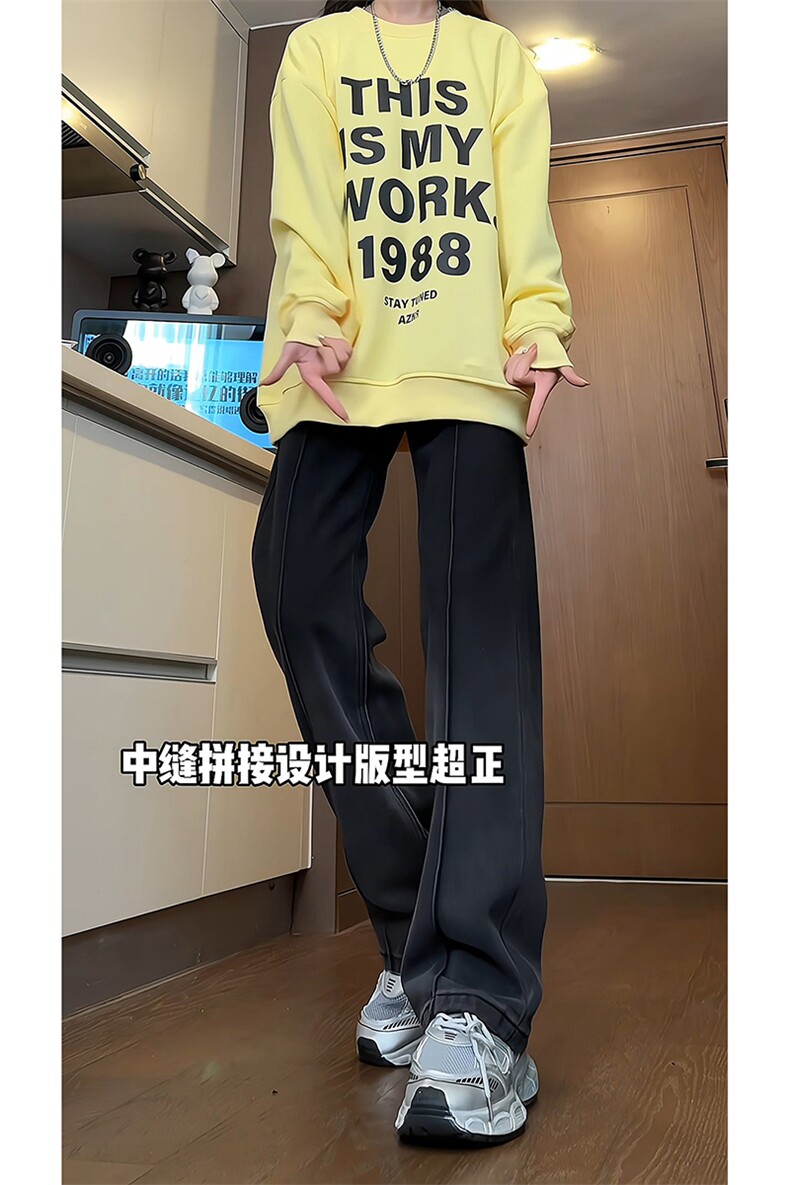 26春款时尚潮搭复古个性休闲裤垂感宽松直筒阔腿裤K619TP45控75,男装休闲裤,电商A102B