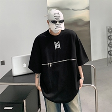 C393-P28夏季新款美式潮牌水洗短袖T恤男设计感宽松上衣现货，男装T恤，星座512-6