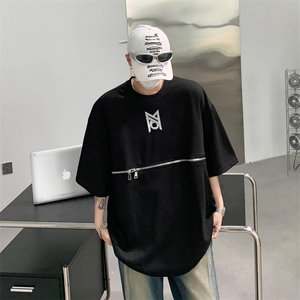 C393-P28 夏季新款美式潮牌水洗短袖T恤男设计感宽松上衣 现货图片