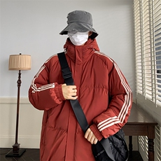 港风潮牌新款织带连帽可拆卸棉服潮流保暖棉衣M088-P85控129，男装棉衣，星座717