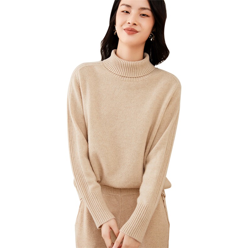 半高领打底衫女2024新款内搭显瘦35%山羊绒衫,女装羊绒衫,杭跃羊绒